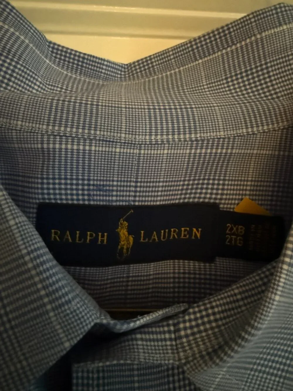 Grey Plaid POLO Dress Shirt - Size 2XB